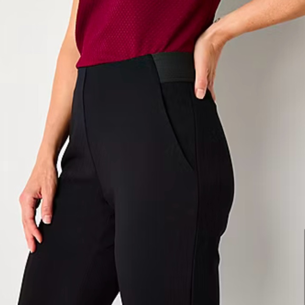 Black “Audra” Ponte Knit Pull-On Pants - Picture 3 of 6